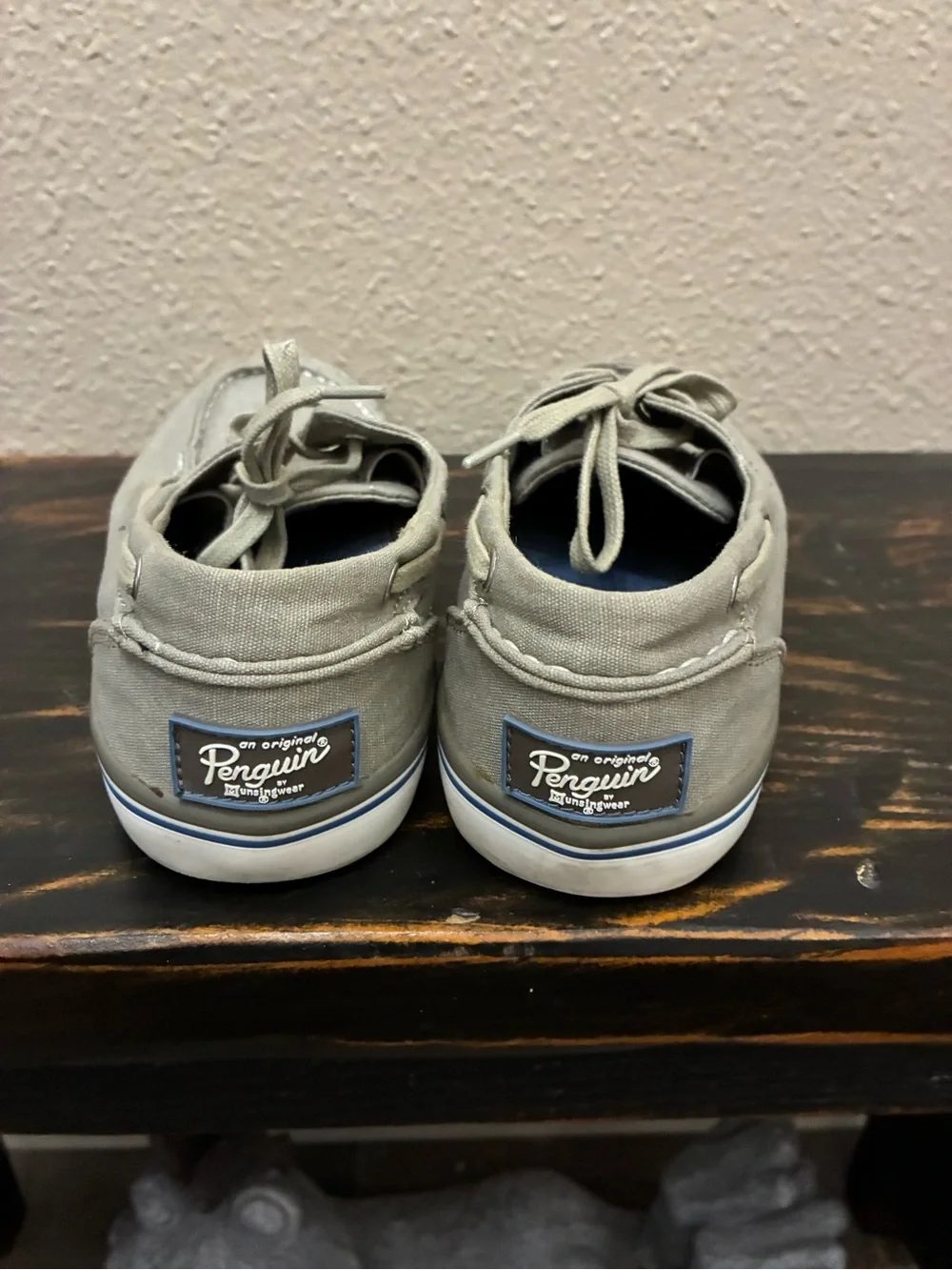 Original Penguin Men's Khaki Canvas Boat Shoes Size 8